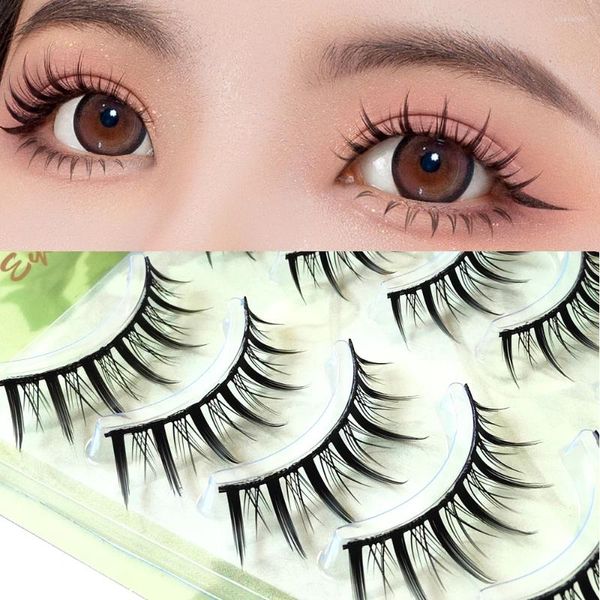 Cílios Postiços Série Japonesa 5 Pares Maquiagem Natural Mulheres Longo Grosso Eye Lash Cosplay Falso Extensão Ferramentas