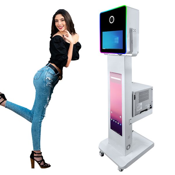 15.6 inç dokunmatik ekranlı DSLR kamera için Magic Mirror fotoğraf kabini 29in LCD ekran Selfie Photobooth Makinesi Partiler için Etkinlikler