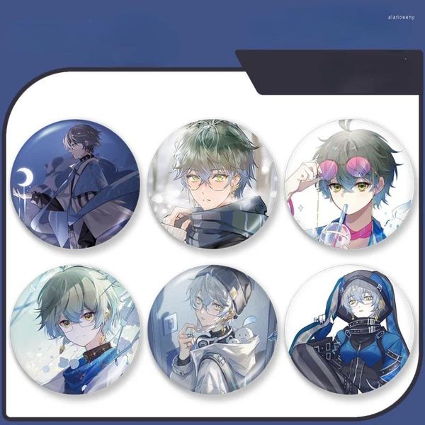 Broches luxuosos emblemas pinos anime ike feminino broche moda criativa cosplay kawaii figura laser para saco redondo acessório presente