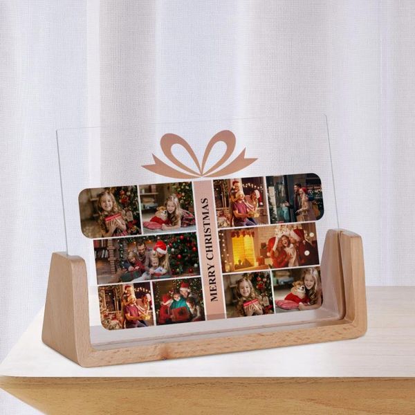 Quadros Caixa de presente de Natal Po Collage Frame para família casal amigo personalizado presentes de aniversário quarto desktop decorativo