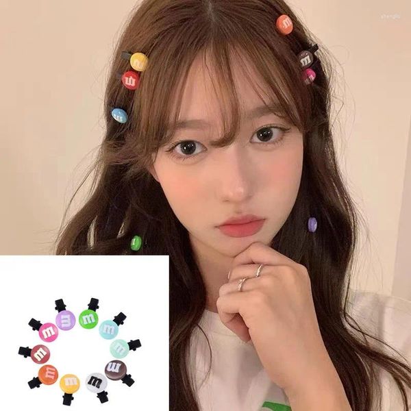 Accessori per capelli 10 pezzi Candy tornante per ragazze acconciatura arcobaleno M Bean clip Bang Hairgrips strumento per la creazione di copricapo 2024