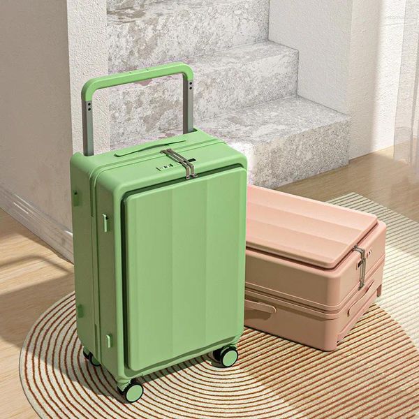 Чемоданы, тележка для багажа, оптовая продажа, открытый многофункциональный чемодан первого класса с USB-зарядкой и подстаканником, набор для ручной клади