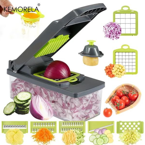 Multifunzionale 14/16 in 1 Tritatutto per Verdure Cipolla Tritatutto per Patate Griglia per Alimenti Grattugia per Alimenti Cucina Affettatrice di Verdure Dicer 240129