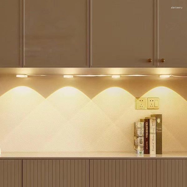 Luzes noturnas LED Sensor de movimento sem fio Ultra fino refrigerador de vinho 3 cores para armário de cozinha quarto guarda-roupa iluminação interna