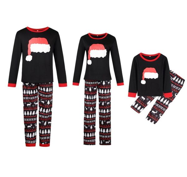 Conjunto de pijamas de Natal para a família combinando top e calças compridas Pijamas Homewear PJ Sets9179740