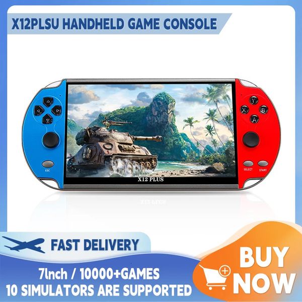 X12 Plus Video Handheld Game Console 7.0 inç HD Ekran Taşınabilir Sesli Video Oyuncu Klasik Oyun Dahili10000 Ücretsiz Oyunlar 240124