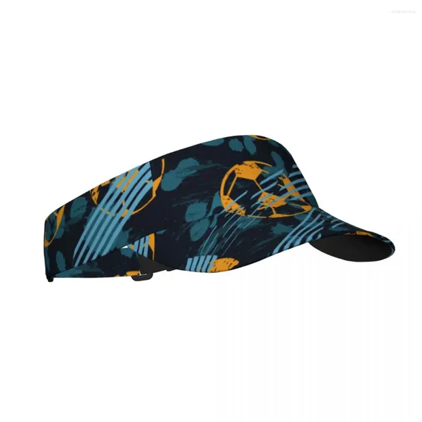 Береты, летняя шляпа от солнца, регулируемый козырек, защита от УФ-лучей, пустая геометрическая футбольная хаотичная аэрозольная краска, спортивная солнцезащитная кепка