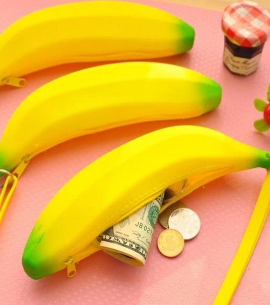 Novo designer de banana crianças bolsa crianças acessórios criança criativo dos desenhos animados banana moeda bolsa mini sílica gel mão saco moeda ba1088687