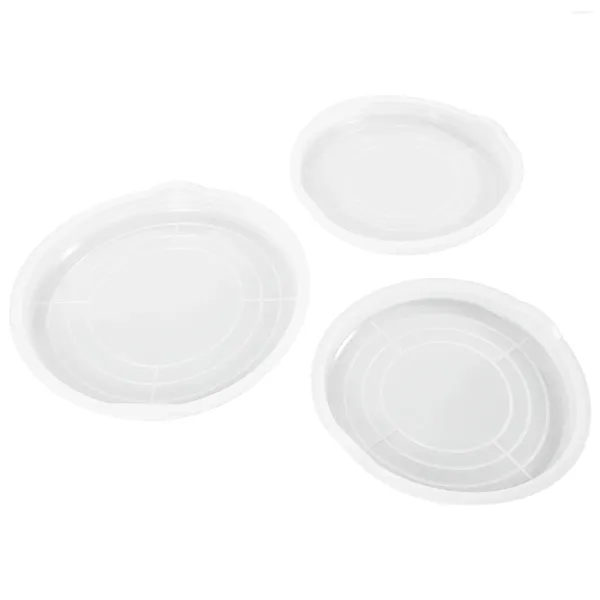 Посуда 3шт. Чаша для смешивания с пластиковой крышкой для кухни с защитой от перелива