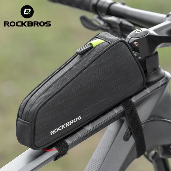 Sacca per bici da ciclo per biciclette per ciclismo rockbros sacchetto di cornice impermeabile grande capacità 1.1l mtb biciclette figto riflettente 240202 240202 240202