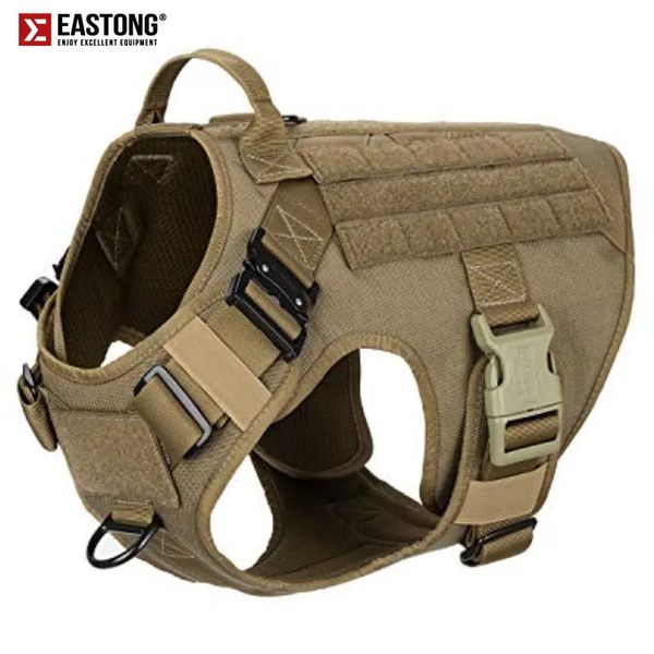 Conjunto tático de arnês e trela para cães militar k9 pastor alemão para cães grandes e grandes treinamento acolchoado colete de liberação rápida 240125