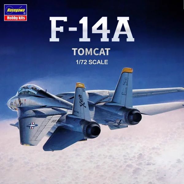 Hasegawa 00544 Modello di aeroplano 1/72 F-14A per Tomcat Atlantic Fleet Squadros Fighter Modello di assemblaggio per modello militare Hobby fai da te 240124