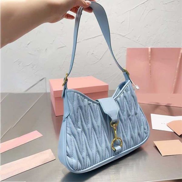 Spiegelqualität Designer Hobo Bag Damen Unterarmtasche Luxus Kette Umhängetasche Leder Blau Handtasche Schultertaschen 230715