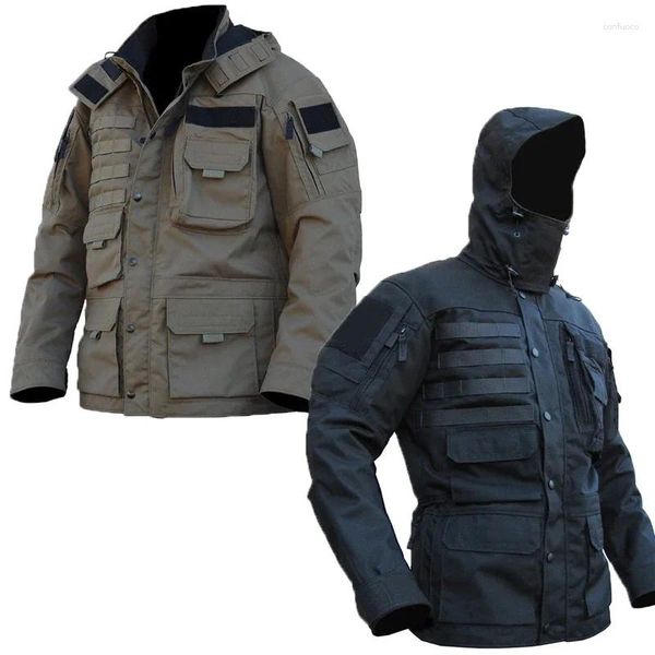 Jaquetas de caça motocicleta jaqueta masculina tático à prova dmilitary água casaco militar multi-bolso montanha molle bombardeiro carga ao ar livre blusão topos