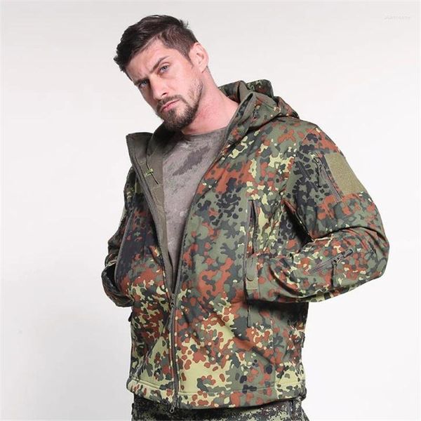 Herrenjacken Männer Casual Fleece Mit Kapuze Wasserdichte Jacke Männliche Windjacke Camo Military Jagd Outwear Herren Kampf Bomber Mäntel