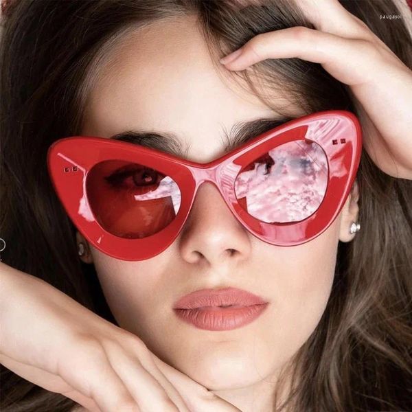 Солнцезащитные очки в форме кошачьего глаза, дизайнерские женские солнцезащитные очки в европейском и американском стиле, женские винтажные модные для женщин