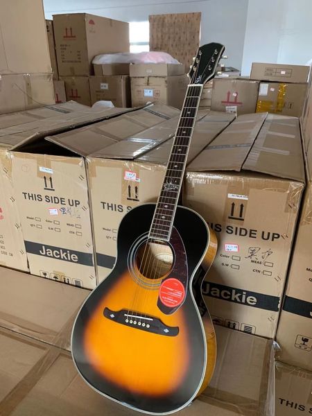 Akustik Gitar 41inch 6strings Gül Ahşap Abanoz Klavye Destek Özelleştirme Freeshippings