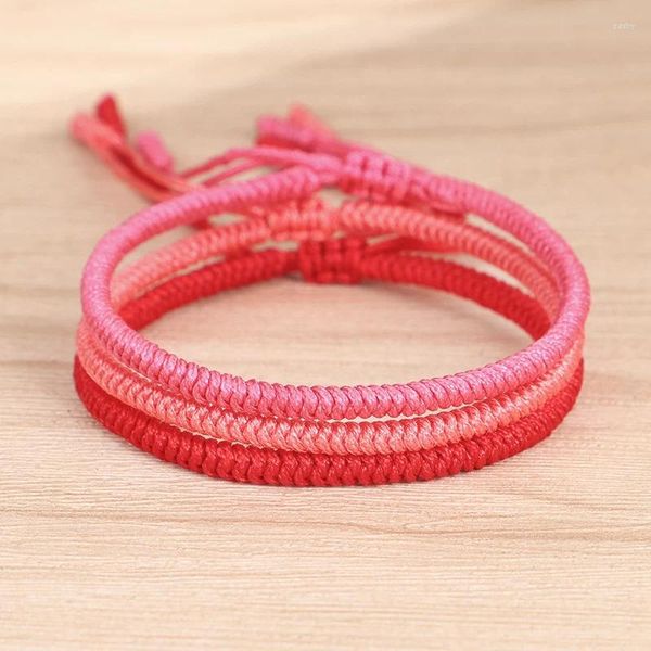 Braccialetti con ciondoli Bracciale portafortuna fatto a mano per donne Coppia di gioielli di preghiera con nodi di corda intrecciata buddista tibetano