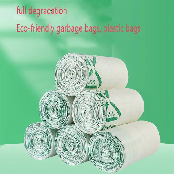 Sacos de lixo biodegradáveis Sacos de plástico degradáveis ecologicamente corretos 240130