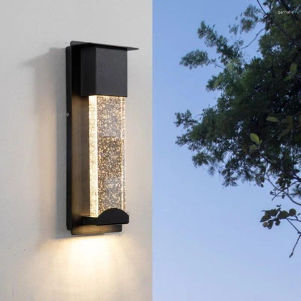 Lampada da parete per esterni Illuminazione integrata a LED Apparecchi per esterni Bolla di cristallo IP65 Sconce Luce da giardino per ingresso portico