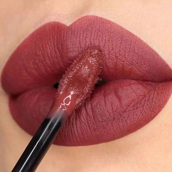 Lip Gloss À Prova D 'Água Nu Matte Chocolate 4 Cores Batons Líquidos Longa Duração Mulheres Tint Vermelho Veludo Esmalte Cosméticos