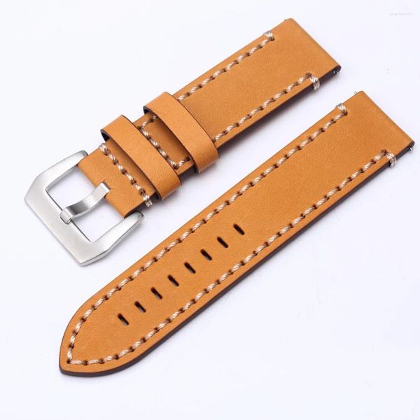 Assista Bandas Handmade Stiching Strap para Relógios Banda Hickness Top Grain Leather Watchband Quick Release