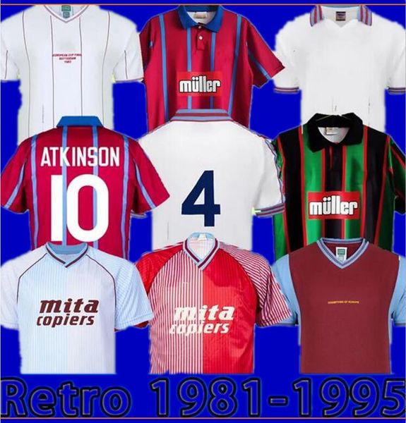 Aston Villaes Retro Soccer Trikots Zuhause Away 1981 1994 1995 McGrath Yorke Milosevic Southgate Ehiogu Vintage Classic Special Edition Fußballhemd