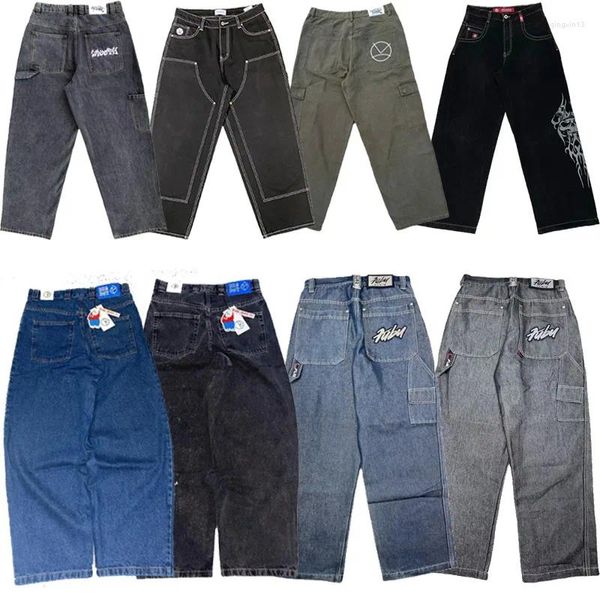 Jeans da uomo Y2K Abbigliamento moda Allentato dritto Harajuku High End ricamato Semplice nicchia a vita Goth Hip Hop Streetwear