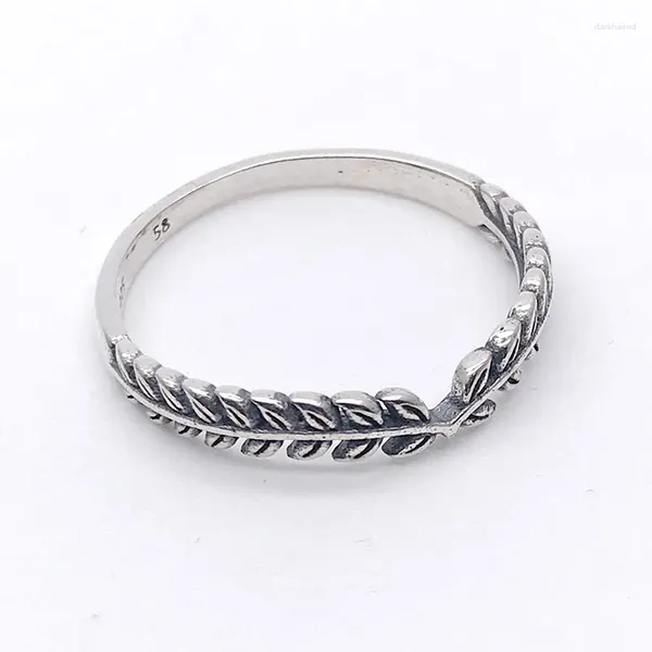 Anéis de cluster autêntico 925 anel de prata esterlina orelha de trigo desejo animado para mulheres festa de casamento presente fino europa jóias