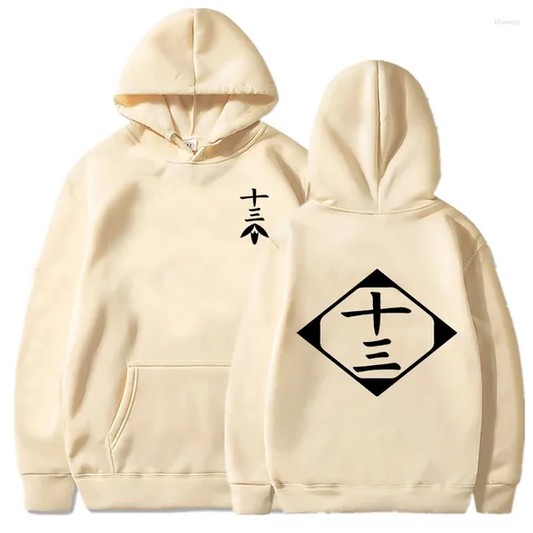 Erkek Hoodies 2024 Anime Bleach Hoodie Cosplay Jushiro Ukitake Shiba Kaien Sweatshirt Erkek Kadın Sokak Giyim Y2K Giysileri