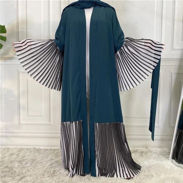 Abbigliamento etnico Donne musulmane Aperto Abaya Eid Mubarak Manica svasata Kimono Cardigan Dubai Kaftan Islamico Maxi Abito Arabo Robe Jalabiya Party