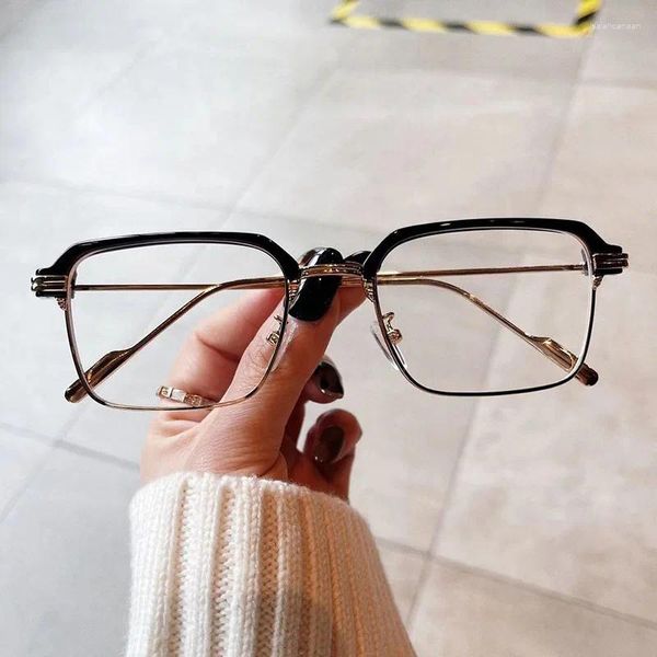 Sonnenbrillen Frames Fashion Style Frau Brillen Rahmen stilvolle halbfreie transparente Gläser blaues Licht blockieren Augenglas für Männer