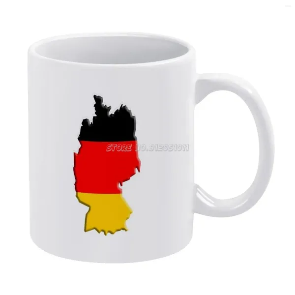 Canecas Alemanha Caneca Branca 11 Oz Engraçado Cerâmica Café / Chá / Cacau Presente Único Bandeira Berlim Alemão Bonn