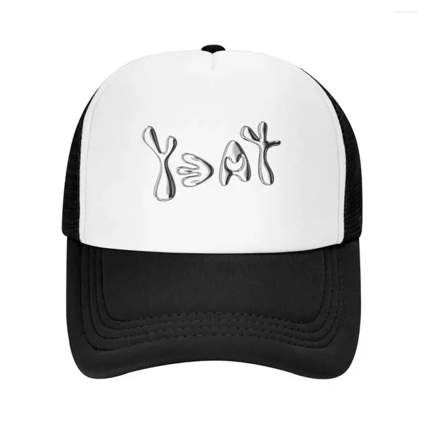 Bola bonés yeat texto metálico boné de beisebol preto caminhadas chapéu masculino feminino