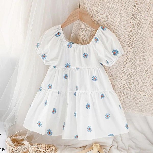 Mädchen Kleider 2024 Sommer Baby Mädchen Prinzessin Kleid Casual Kinder Kommode Für Mädchenkurze Ärmel Kinder