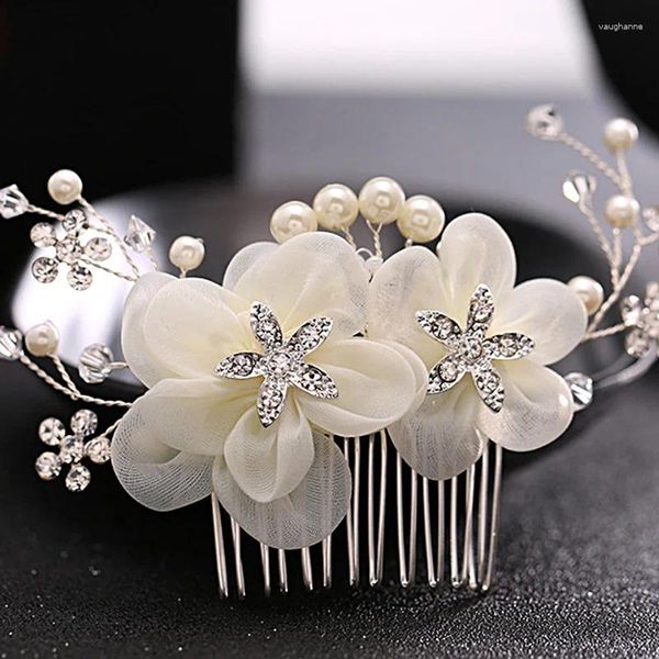 Fermagli per capelli Moda Fiore Pettine Damigella d'onore Clip di cristallo Forcina da sposa Gioielli da sposa Ragazza Donna Festa Fascia per capelli Regalo