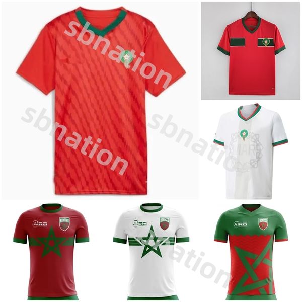 2024 Marrocos Mens Futebol Jerseys Concept Kids Youth Kits RICHARDSON DZ ABDE EL KHANNOUSS RIAD Home Player Versão Cultural 23 24 Home Away Camisas de Futebol Uniformes