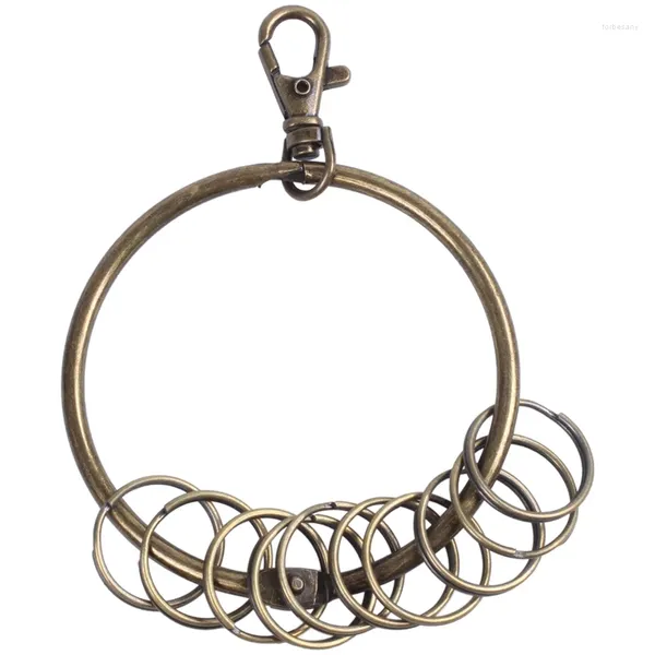 Portachiavi di tono in bronzo Carabiner prigioniero Keyring 10 Loops Key Chain Ring 7,6 cm