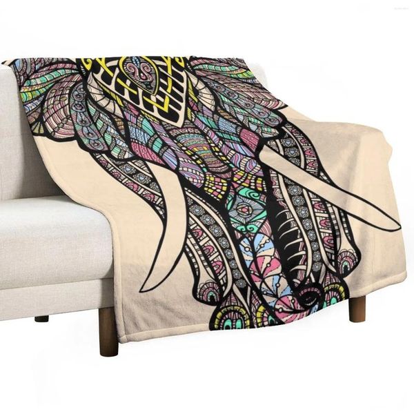 Cobertores Mandala Elefante Lance Cobertor Sofá Cama Decorativa