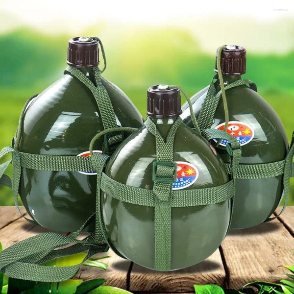Набедренные фляги 1-2,5 л, большой емкости, армейский зеленый, военный, тактический круглый ремешок для бутылки, металлический кувшин для вина, уличный чайник для выживания в кемпинге
