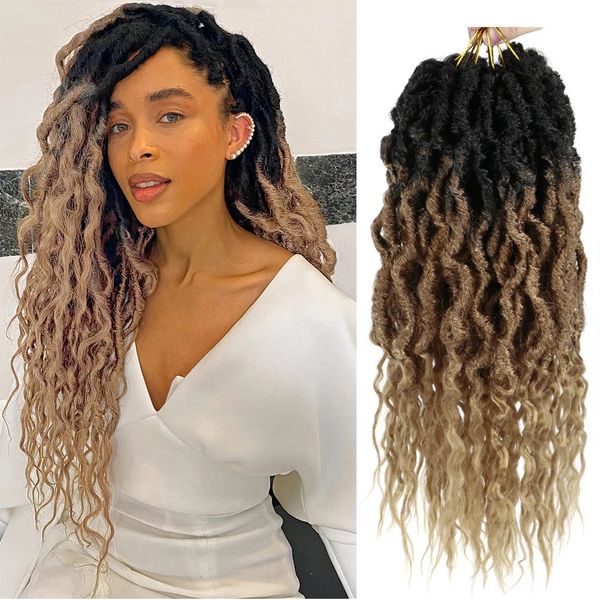 Hair Nest Faux Locs Crochet Treccia Capelli Bohemian Locs 1624 pollici Dread sintetici Ombre Intrecciare i capelli Afro Dreadlock per ragazze 240119