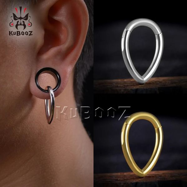 Kubooz elegante cobre gota de água medidores de peso da orelha brincos piercing corpo jóias expansor macas m 2 peças 240130