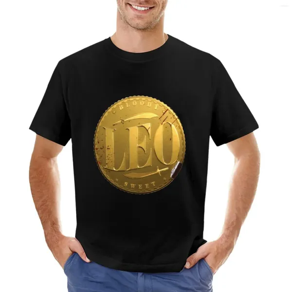 Polos masculinos Leo Coin T-shirt roupas fofas para um menino animal prinfor meninos moda coreana