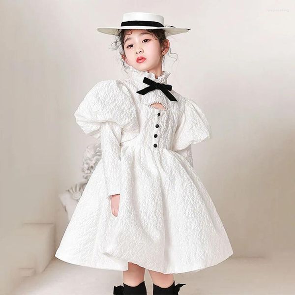 Abiti da ragazza Baby Spanish Lolita Princess Ball Gown Bambini Damigella d'onore Matrimonio per bambini Maniche a sbuffo Abiti eleganti formali