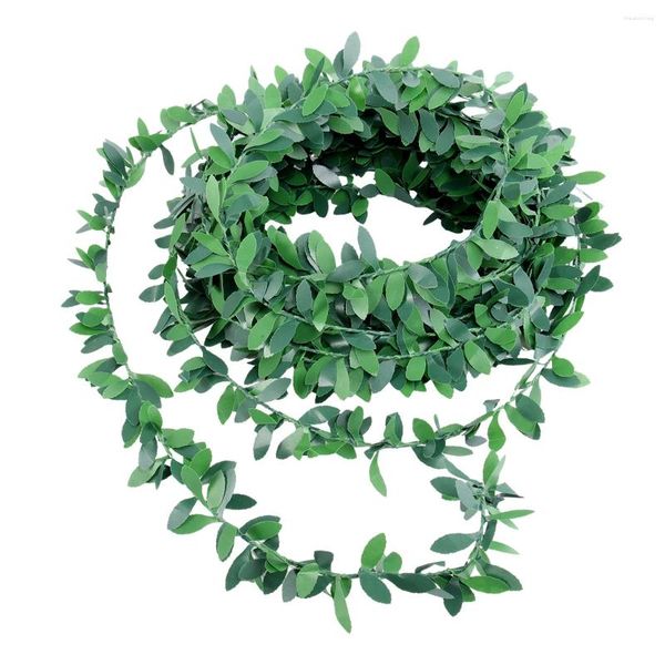 Flores decorativas guirlanda artificial folha de hera videira pendurado folhagem folhas verdes grinalda para diy headbands jardim festa sala estética