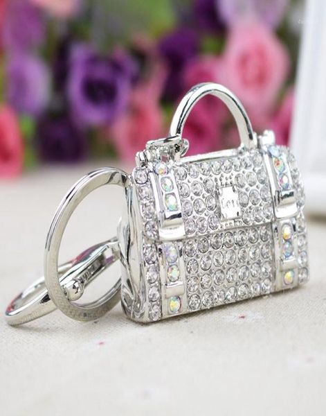 2020 feminino novo estilo em forma de metal saco encantador bolsa chaveiro cristal strass chaveiro bolsa pingente carro keyring18056471