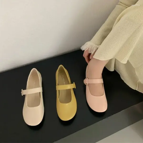 Sapatos de vestido Bailamos Womens Flats Casual Lace-Up Redondo Toe Retro Salto Baixo Mary Janes Raso Lazer Ballet Mujer