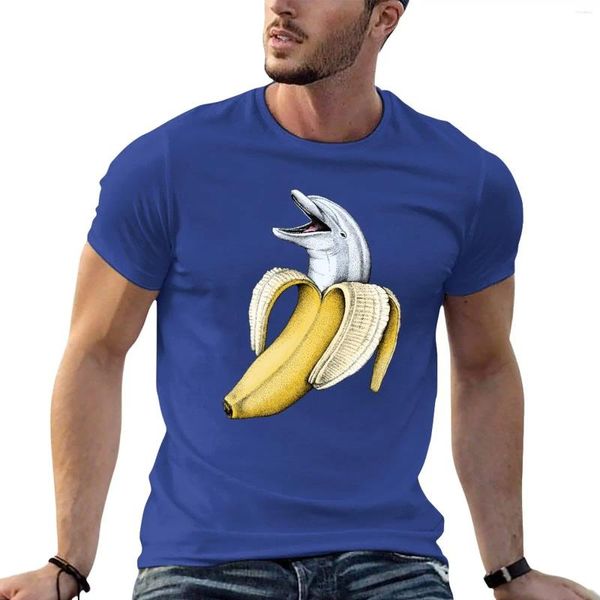 Camisetas de alças masculinas Surpresa!Camiseta Dolphin Banana para um menino roupas de anime de secagem rápida camisetas pesadas masculinas