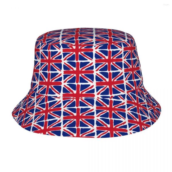 Beralar moda İngiliz İngiltere bayrak kova şapkaları unisex hafif açık balıkçı kapağı bahar şapkası