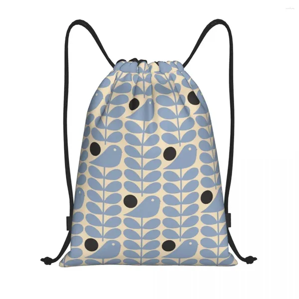 Sacos de compras Orla Kiely Early Bird Cordão Homens Mulheres Portátil Ginásio Esportes Sackpack Escandinavo Floral Armazenamento Mochilas